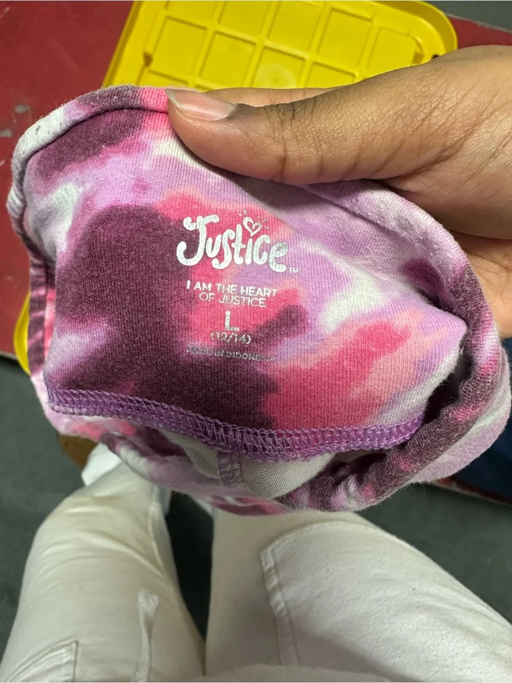 Justice Pink and Purple Tie-Dye Leggings